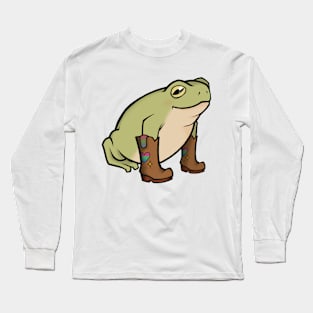 Polysexual Pride Cowboy Boots Frog Long Sleeve T-Shirt